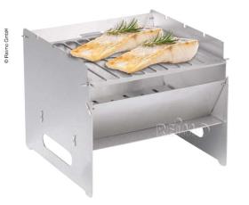mobile plug-in barbecue 250x250x220mm stainless steel