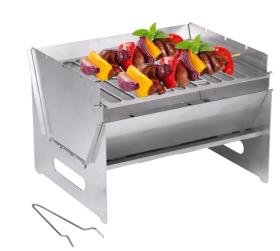 mobile foldable barbecue 250x300x220mm, made of stainless steel