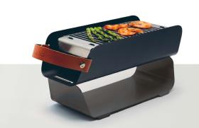Table grill UNA, grey, charcoal, L43xW16xH9cm, 2 grill heights