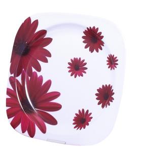 Melamine plate set (Ø 22,5cm) Red Flower, 2 pieces