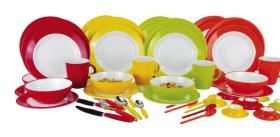 Gimex 4 Melamin plate set Rainbow f. 4 pers.