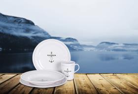 Melamine crockery set Camp4 'HARBOR' 8 pieces, for 2 persons