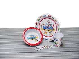 Childrens Tableware, Set 5 pcs., "Harry and Friends" Campervan Design