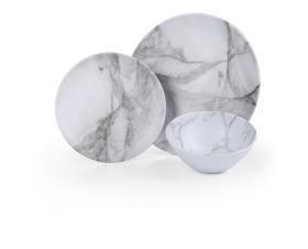 Melaminbordssæt MARBLE 6 stk., Til 2 personer