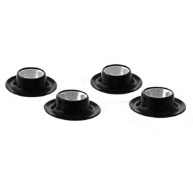 Egg cup set QUADRATO, black-white, 100% melamine, 4 pcs.