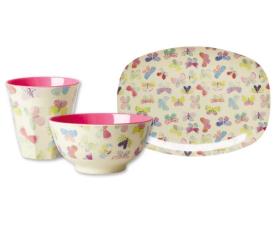 Dishes-Set RICE BUTTERFLY 3pcs. plate, bowl, mug