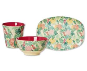 Dishes-Set RICE TROPICAL 3pcs. plate, bowl, mug