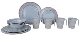 Melamine Tableware (Set of 16Pcs) CASA GREY