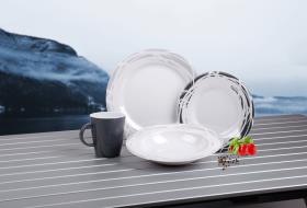 Melamine crockery set COPENHAGEN, 16 pcs. for 4 persons