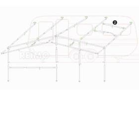 Spændestang / tagstangsstang 160-200cm, 3-delt