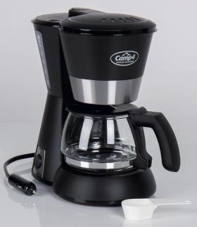 Coffee maker 12V 170W, black 650ml, 4-6 cups