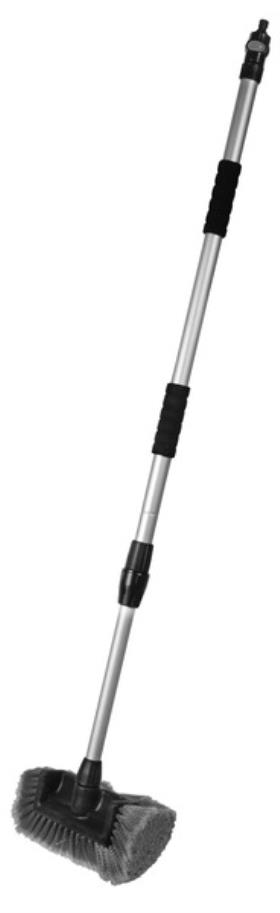 Washing brush with all-round brush and telescopic handle