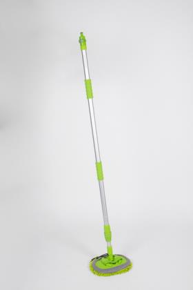 Wash brush with round microfibre head