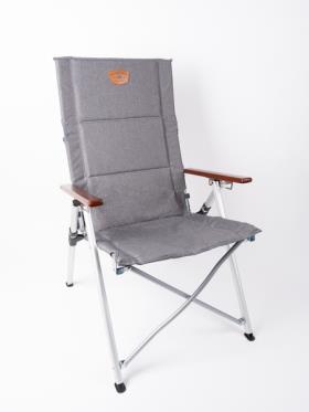 Folding Camping Chair, JOPLIN LUXUS, grey/wood