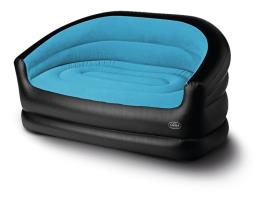 Inflatable Camping Sofa, RELAX DOUBLE Camp4, 145x78x65cm, black/ice blue