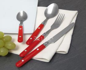 Camping Cutlery, SUNSET Camp4, 6 People/24-parts, red