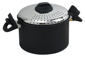 Pasta pot Ø20cm, lift-look handles,black