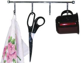Hook rack, chromed