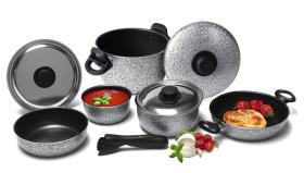 Aluminium pot set 9parts Rocky Line, thickness 1,2mm