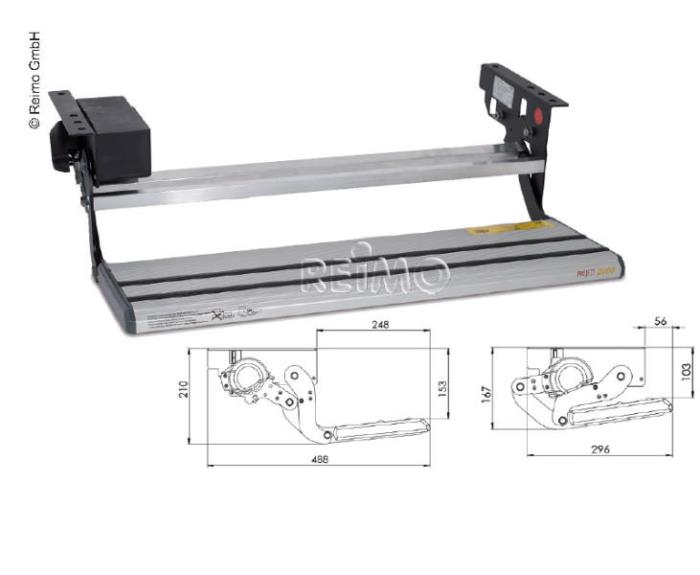 Elektrisk trin 12 volt, 50 cm bredt, til campingvogne