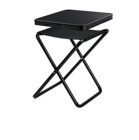Foldingstole med bordplade, sort, belastningskapacitet 30 kg / 100 kg
