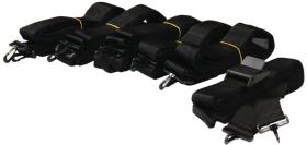 Tensioning strap set for caravan canopy