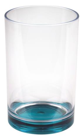 glasses with coloured bottom TARIFA, 350ml, SAN, set of 2:lime+petrol