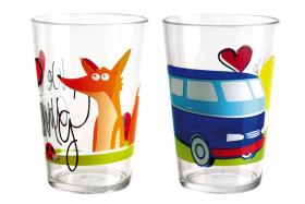 Kids Glasses Set of 2, Design:WE LOVE CAMPING, Matches 91798
