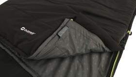 Tæppe sovepose Kontur sort, 220x85cm, integreret pude