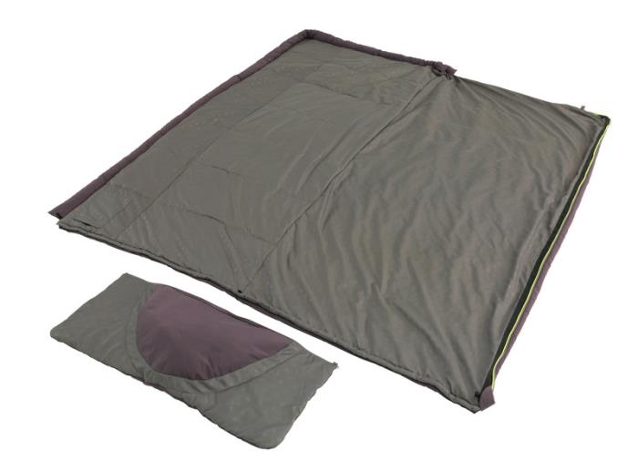 Tæppe sovepose Kontur mørk lilla, 220x85 cm, integreret pude