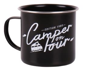 Enamel cup BOSTON, Ø10, H9cm, 500ml, black