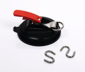 Suction cup attachment with ring + 2 S-hooks