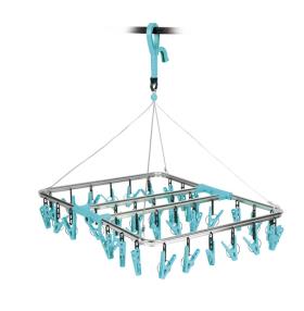 Tumble dryer Olli 36 clamps, aluminium frame, light blue