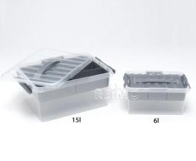 Storage box Q-line MultiBox 6L, transparent/metal