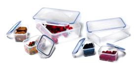 Storage cans and food storage can set, transparent with lids, 6 parts