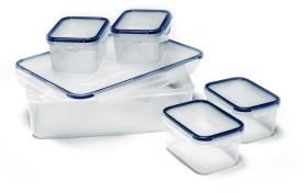 Storage cans and food storage cans set, transparent with lids, 5 parts