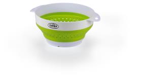 Silikone skål og sil, foldes, sæt, hvid / lime