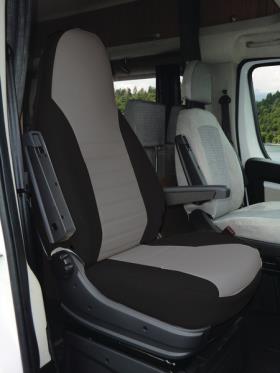 2 pcs. black:imitation leather, grey:microfibre, with headrest
