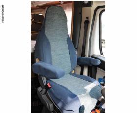 Protective cover for seat with integrated headrest. 1 pc. Passenger. blue/grey a