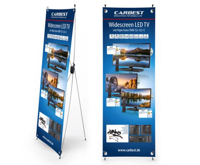 Carbest X-Banner - design: tv, tysk, størrelse: 60x180cm