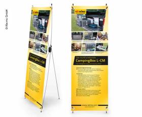 X-Banner - Design: Reimo Campingboks M, tysk, størrelse: 60x180cm