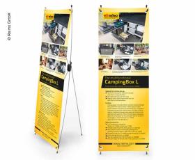 X-Banner - Motive: Reimo Campingbox L, English, Size: 60x180cm