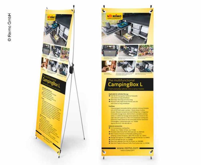 X-Banner - Design: Reimo Campingboks L, engelsk, størrelse: 60x180cm