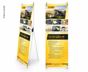 X-Banner - Design: Reimo Campingboks M, tysk, størrelse: 60x180cm