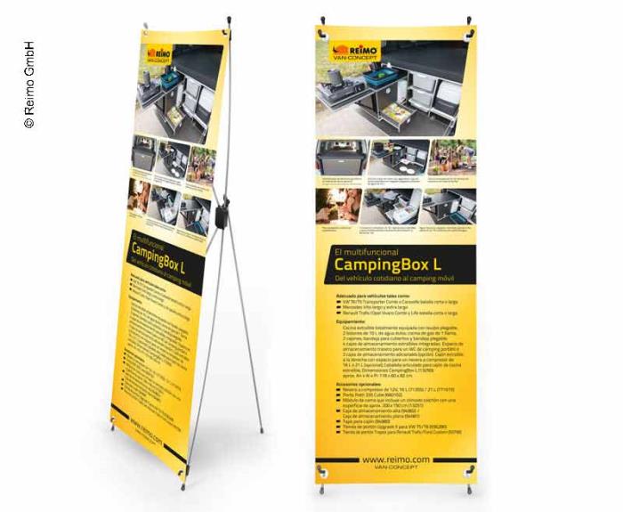 X-Banner - Design: Reimo Campingboks L, spansk, størrelse: 60x180cm