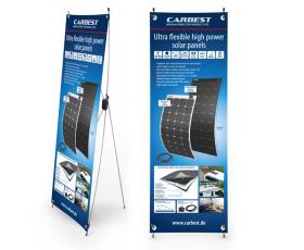 Carbest X-Banner - Motive: Solarpanel, English, Size: 60x180cm