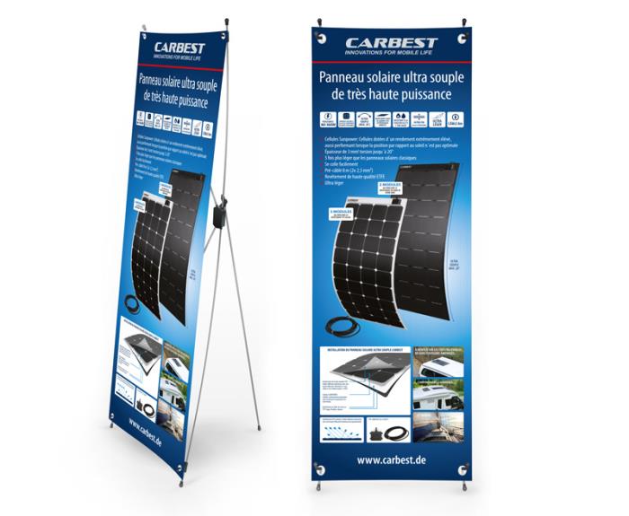 Carbest X-Banner - design: solpanel, fransk, størrelse: 60x180cm
