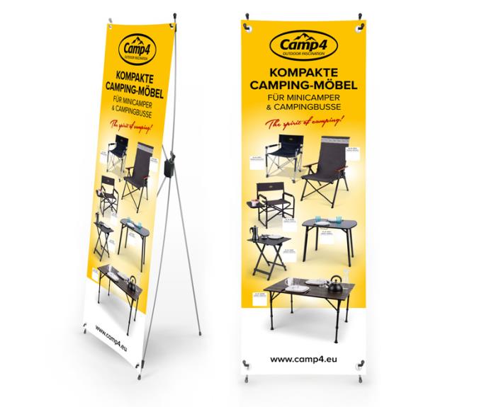 Camp4 X-Banner kompakte campingmøbler til campingbusser, størrelse: 600x1800mm