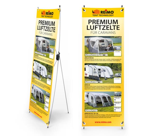 Reimo Tent Techn. X-Banner lufttæller til campingvogne, størrelse: 600x1800mm