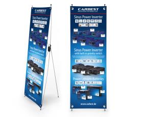 Carbest X-Banner-Motif:Inverter,Lithium battery,English,Size:60x180cm